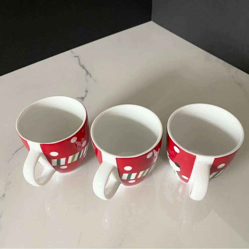 SET of 3 Espresso Reindeer Mugs by Crate&Barrel